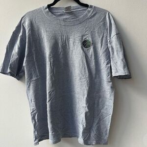 Rainforest Cafe Men's Vintage T-shirt Embroidered Tee Short Sleve Blue Large